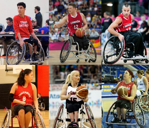 collage of photos featuring Team Canada athletes Adel Akhmed (top left), Patrick Anderson (top middle), Tyler Miller (top right), Sara Black (bottom left), Melanie Hawtin (bottom middle), and Tamara Steeves (bottom right)